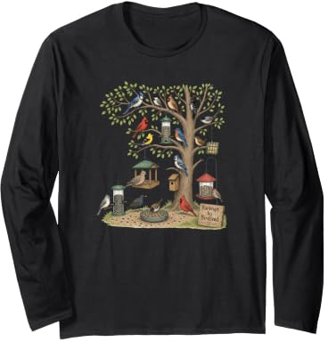 Bankrupt By Birdseed Funny Bird Feeding Funny Birder Long Sleeve T-Shirt