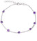 JO WISDOM Damen Armband Bead Silber 925 mit AAA Zirkonia Februar Geburtsstein Amethyst Farbe Fußkettchen