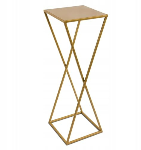 HowHomely Supporto per fiori in metallo dorato, altezza 70 cm, solido e robusto, in metallo, con design geometrico per la decorazione del soggiorno