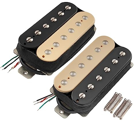 Artec HBA115 Alnico 5 Uncovered Standard Humbucker Electric Guitar Neck Bridge Pickup Set, Zebra