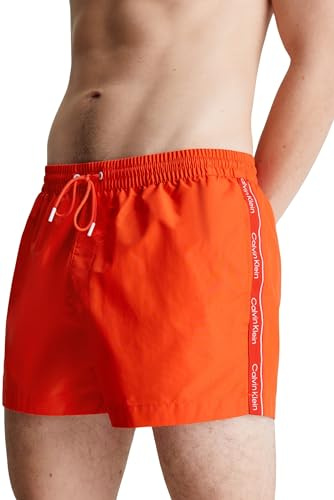 Calvin Klein Bañador para Hombre Short Drawstring Pernera Corta, Naranja (Acid Orange), XL