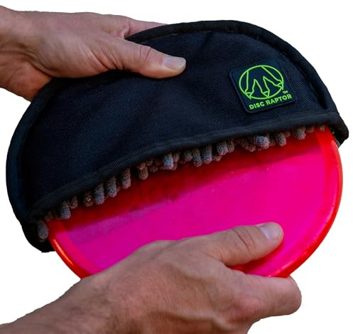Disc Raptor - The Original Disc Golf Cleaning Tool with Microfiber & Turf | Flying Disc Golf Towel Accessories & Equipment | Patented Design (Obsidian-Gray)