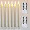 salipt LED Stabkerzen mit Zwei Fernbedienung und Timerfunktion, Flackernde Flamme Batteriebetrieben Elektrisch Echtwachskerzen,6 Stück Weiß (2 x 24,5 cm,Warmes)
