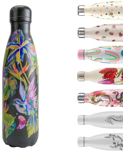 Chilly's Water Bottle - Stainless Steel and Reusable - Leak Proof, Sweat Free - Midnight Jungle, 500ml