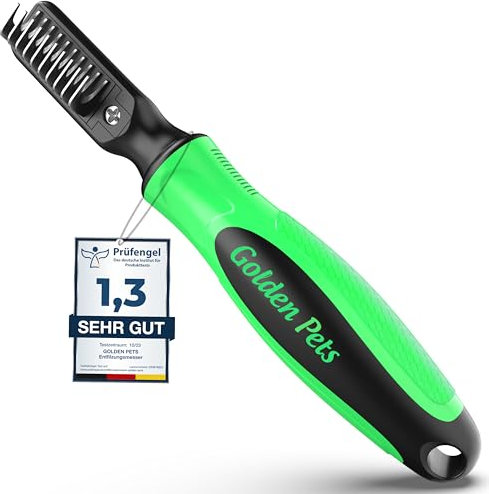 Profi Entfilzungsmesser 2.0 für Hunde und Katzen - Entfernt Knoten und Verfilzungen, kurz bis langhaar Fell geeignet Kleine - große Tiere Abgerundete Klinge + E-Book Pflegehandbuch