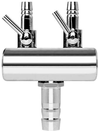 Hsthe Sea Pond Air Pump Manifold, Adjustable Aquarium Air Control Valves, Stainless Steel Fish Tank Airline Splitter, Air Flow Control Valve for Aquarium, Fish Tank Air Pump Accessories(2 Way)