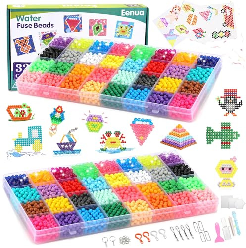Eenua Set de perlas para manualidades sin plancha Pro con 6440 perlas en 32 colores – Set creativo de manualidades para posibilidades ilimitadas, ideal para principiantes.
