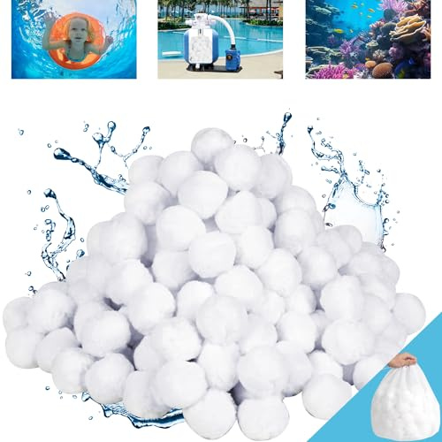 REVICOAR 4.6 lbs Pool Filter Balls for Sand Filter Pump, Reusable Efficient Pool Filter Media Balls for Swimming Pool Sand Pump, Replace 150 lbs Pool Filter Sand, Lasts for Several Seasons