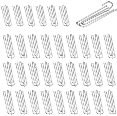 Wangzhenxi 30 ganci per tende in metallo – Ganci per tende a 4 punti, ganci pieghevoli per sistemi binari e tapparelle, con clip per tende, ideali per tutte le tende