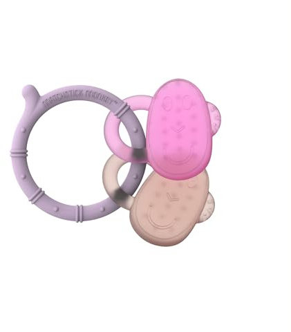 Matchstick Monkey Cooling Teether - Lilac, Pink & Dusty Pink