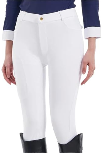 GIYXHU Ridbyxor dam ridbyxor fullsäte knäbyxor ridning skola tights utomhus sportkläder riddarutrustning kläder, Vitt, 3XL