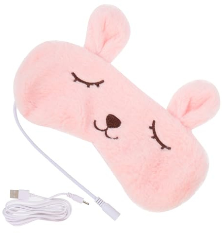 WRITWAA Antifaz para Ojos Calefacción USB Almohadilla Ocular de Vapor 3D Diseño Envolvente Color Rosa para Uso Doméstico y Relajación Nocturna Visera Térmica para Aliviar Fatiga