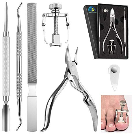 MojiDecor - Set di unghie per dita incarnite, set professionale per la cura delle unghie, 6 pezzi, in acciaio inox, per manicure e pedicure
