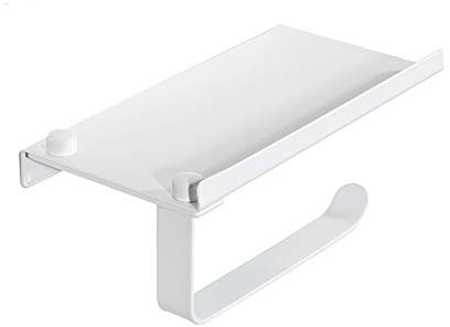 Beautiful Practical Rose Gold Multi-Purpose Toilet Paper Roll Holder Bathroom Stainless Steel Paper Holder White