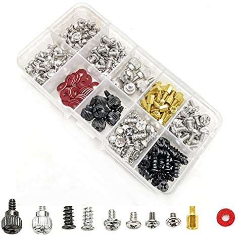 JZK 228 PCS Juego surtido tornillos ordenador, tornillos PC y fijaciones y separadores pc para disco duro caja de computadora placa base ventilador gráficos de potencia CD-ROM