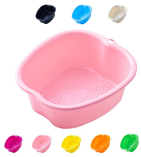 Foot Bath spa Home Thick - Sturdy Foot Soaking Bath Basin (Pink) | Foot Soaking Bath Basin for Pedicure Detox Massage Perfect to Soak Your Feet Toe Nails Ankles