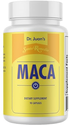 Santo Remedio Maca, Helps Support Healthy Energy Levels, Dietary Supplement, 750 mg per Serving, Vegetarian, No Artificial Flavors, No Artificial Colors, 90 Capsules, 90 Doses
