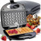 Retoo Waffeleisen für traditionellefür 2 Belgische Waffeln maker 750 Watt Leistung, Backform 22.5x22.5 cm, Klassische Kompaktes Waffeleisen im Slim-Design, Platten Doppelwaffeleisen 220 V, Schwarz