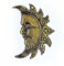 UHRIG Sonne aus Gusseisen, Rustikale Metall Wandkunst, Gartenfigur in antik Patina Schwarz Gold
