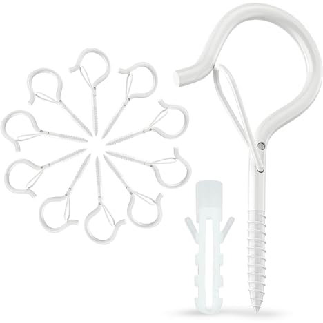 carve ideas 10 Pezzi Ganci A Vite, Ganci A Vite Con Serratura, Ganci Da Soffitto Per Cesti Di Piante, Casette Per Uccelli, Giochi A Vento E Luci, Ganci Da Parete Per Interni Ed Esterni Bianco