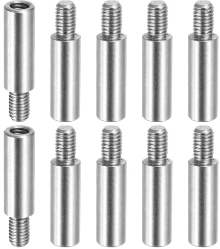PATIKIL M5x20+8mm Abstandshalter Schrauben Verlängerung Stifte 10 Stück Edelstahl Gewindehülse Abstandsbolzen Schrauben Ersatz für Binden Nachfüllbaren Scrapbook Fotoalbum Bastel DIY