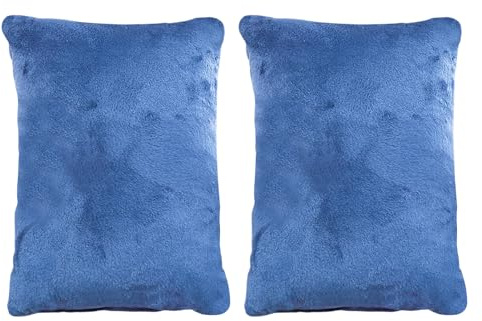 Liten – 25 x 18 cm 2-delad mjuk plysch set | Mini tupplurskudde PP bomull bekvämt stöd | för barn husdjur nacke midja knä säng stol resa camping