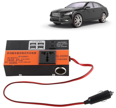 Onduleur de Courant 12 V 24 V à 220 V AC, Adaptateur de Voiture à Charge Rapide, Alimentation de Sortie Multiple, Chargeur de périphérique de Sortie fiable pour Les Voyages en