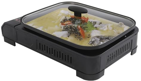 Bärbar bordsgrill gas, camping gasgrillset med grillplatta och lock – kompakt, 2,1 kW, gasgrill liten för utomhus, picknick och trädgård