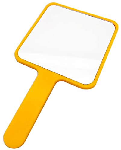 Faloyy Miroir de Maquillage Miroir à Main carré Grand Salon de Maquillage Barbiers coiffeurs Outil Orange