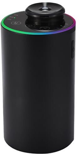 Waterless Diffuser for Essential Oil, 7 Colors LED Light,Aluminum Alloy | Up to 600 sq ft,Battery Operated,Home, Room, Car, Office, Portable,20mL Capacity,4 Timers & 3 Mist Levels