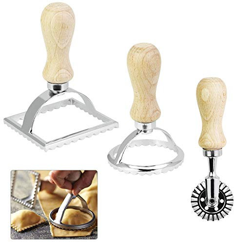 CODIRATO 3 Stück Ravioli Cutter Maultaschen Ausstecher Edelstahl Ravioli Ausstecher Set Ravioli Stamp unterschiedliche Ravioli Former