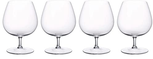 Villeroy & Boch Purismo Specials Cognacschwenker 4 Stück Nr. 1137810620 und 4er Set EKM Living Edelstahl Strohhalme