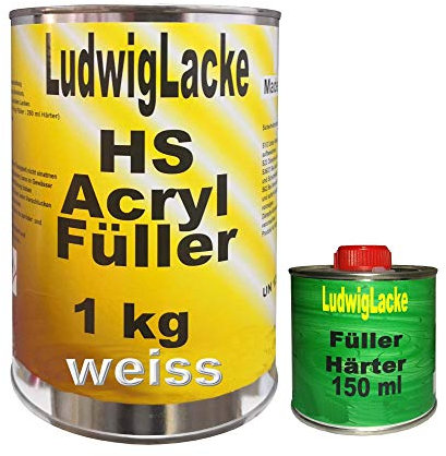 Ludwig Lacke Acrylfüller 1x 1,15 kg Weiss Grundierung Rostschutz für Autolack