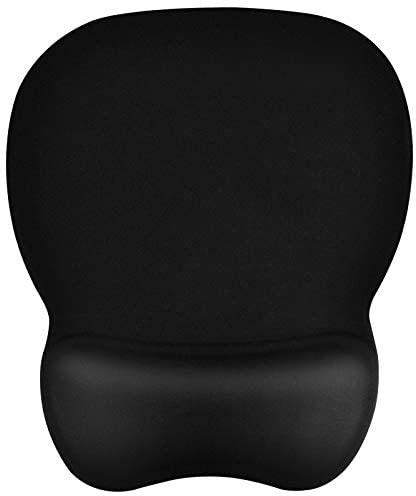 EooCoo Gel Tappetino Mouse con Comodo Supporto per Il Polso, Gaming Mousepad Ergonomico con Poggiapolsi in Gel, Ultra Sottile, Resistente all'Usura Scrivania, Mouse Pad per Computer, Ufficio, Nero
