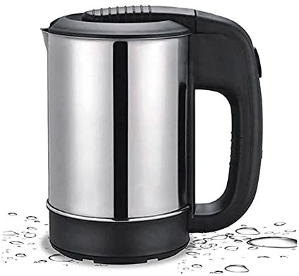 Irishom Mini Bouilloire Electrique, 0,5L 1000W, en Acier Inoxydable, Arrêt Automatique, pour Thé/Lait en Poudre, Chauffe-eau Portable et Légère, Chauffage Rapide, pour Voyage/Hôtel/Bureau