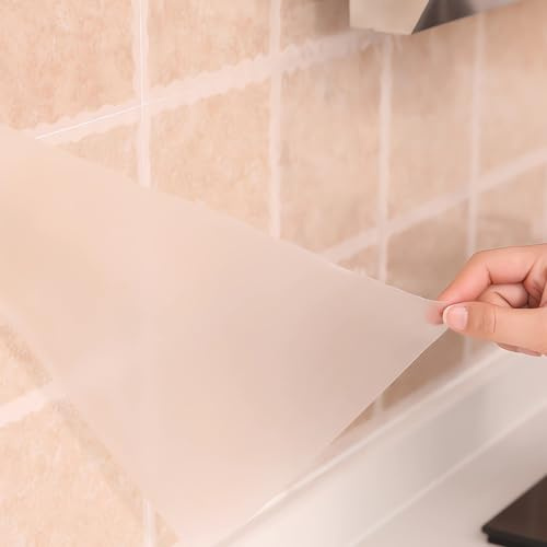 Ismoon Frosted Contact Paper 17.7''x118'' Window Privacy Film Frosted Glass Self-Adhesive Paper Removable Protective Film Waterproof Liner Drawer Shelf Kitchen Cabinet Desk Fridge Roll