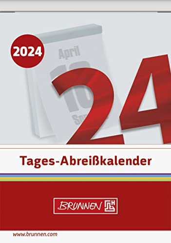 BRUNNEN Tageskalender 2024 1 Seite = 1 Tag 81 x 106 mm, Schlitzweite 51 mm weiß