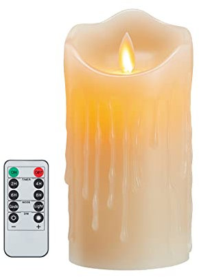 Koelaa Velas LED de Batería Sin Llama Con Control Remoto - Decoración para Navidad, Halloween y Festivales - 7.5 * 15cm