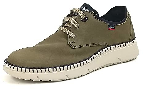 Zapato de Nobuk con cordoneras, Plantillas extraíbles y Suela de Goma - 53500 para: Hombre Color: Kaki Talla: 40