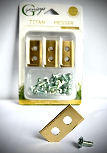 Genisys 30 Titan Ersatz Messer kompatibel mit Parkside Smart Mähroboter Klingen - LongLife - Doppel-Loch - mit Schrauben