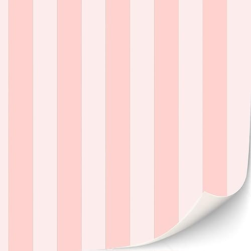 3 ark självhäftande tapet för dockhus skala 1:12 antika och klassiska tapeter (rosa ränder)