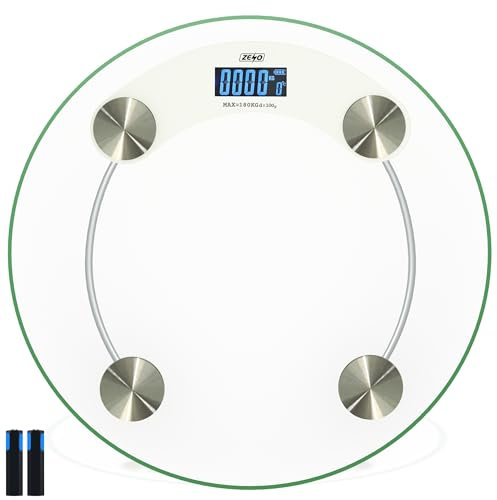 ZENO Digital Bathroom Scales | Scales For Body Weight | Weighing Scales | Clear Glass Scales | Easy Read LCD Display | Step On Activation | High Precision Measurements | Measures in KG/Stones