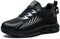 OBQcare Arbeitsschuhe Herren Stahlkappenschuhe Herren Wanderschuhe Herren Bequeme Sicherheitsschuhe Damen Küche rutschfest Arbeitsschuhe Damen 44EU Schwarz Grau