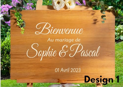 Stickers Personnalisés pour Panneau Mariage, Baptême, anniversaire... - Panneau Bienvenue - Décoration de mariage et évènements - Accueillez vos Invités avec Style ! Fabrication Artisanale Française