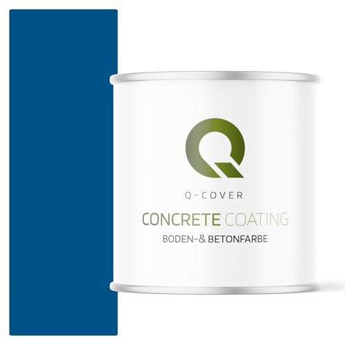 Q-COVER Bodenfarbe Betonfarbe Blau 2,5L Garagenboden Bodenbeschichtung für Innen Kellerfarbe Fußbodenfarbe