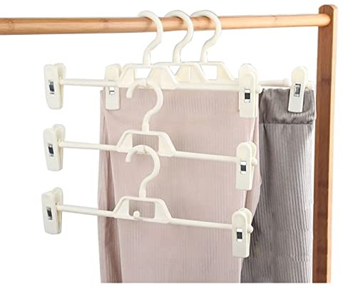 QUEENYARD 5 percheros ajustables de plástico para pantalones, faldas, sujetadores, pinzas para ropa