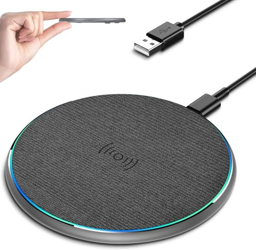 Wireless Charger, Wireless Charging Pad for iPhone 16/15/14/13/12/11 Pro/Pro Max/XS Max/XR/SE, Wireless Charging Mat Station for Samsung Galaxy S22/S21S20/S10/S9/Note10/9, AirPods 2/Pro