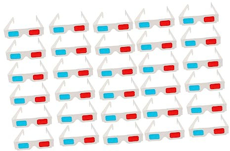 ARTIBETTER 30 Stück 3D-Brillen Aus Rotem Einwegkarton Für Filme Lustige Brillen Für Erwachsene Zu Weihnachten