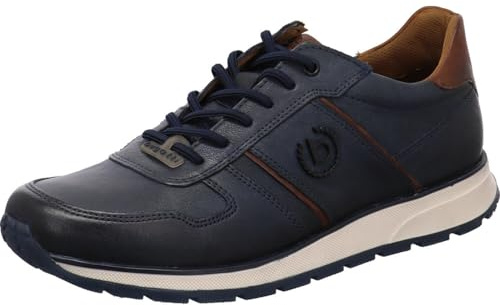 bugatti Sneaker Ivo für Herren aus Echtleder in Blau mit Memory Foam und Wechselfußbett. blau Gr. 47