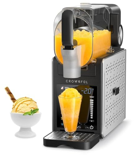 CROWNFUL Slushie Machine, Slushy Maker for Home, 3L Large Capacity Frozen Drink Maker, No Ice or Preperation Needed, 6 Presets Programs for Soft Ice Cream, Frappe, Milkshake & Frozen Juice
